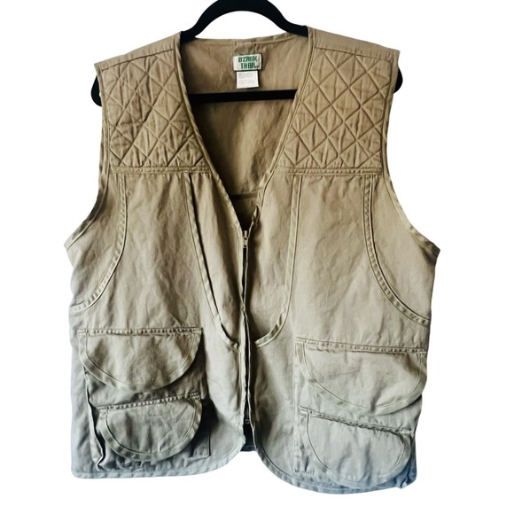 Ozark Trail Other - Ozark Trail Men's Hunting Vest‎ Size L Bird Shooting Khaki Gamebag Outdoors